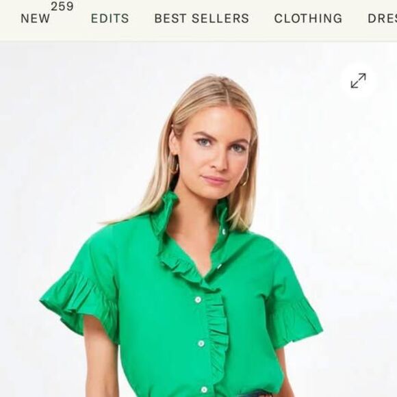 Millie Resort & Travel Kelly Green Vanessa Top - Picture 3 of 3